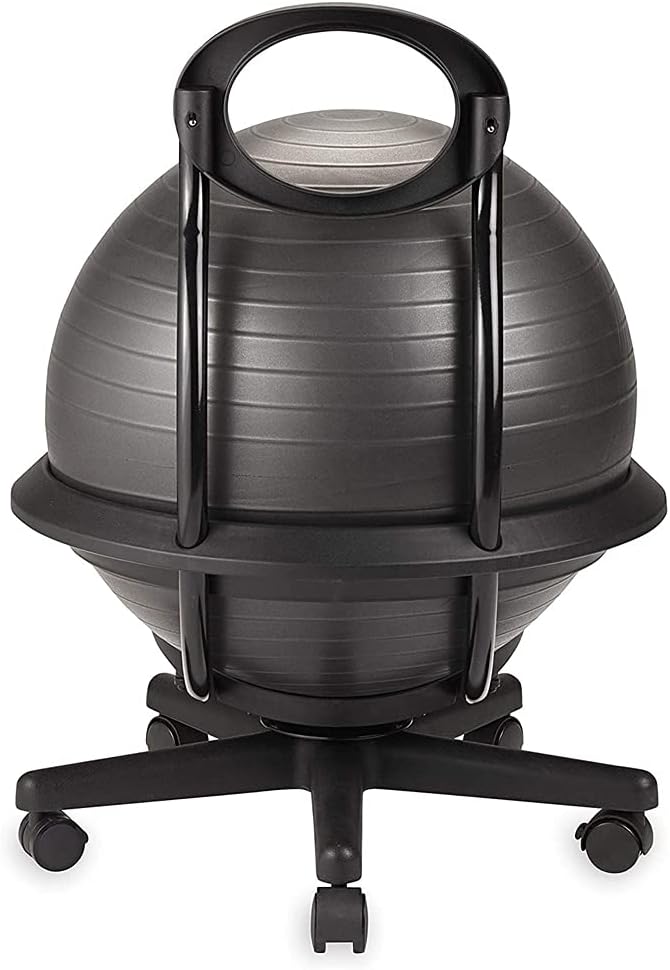 Gaiam Ultimate Balance Ball Chair (Standard or Swivel Base Option) - Premium Exercise Stability Yoga Ball Ergonomic Chair for Home and Office Desk - 52cm Anti-Burst Ball, Air Pump, Exercise Guide