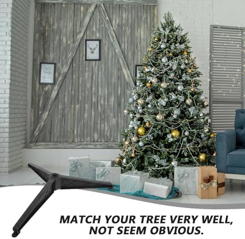 NUOBESTY Christmas Tree Base Holder 6-inch Plastic Christmas Tree Stand Black Easy to Install Stable Support for Holiday Decorations