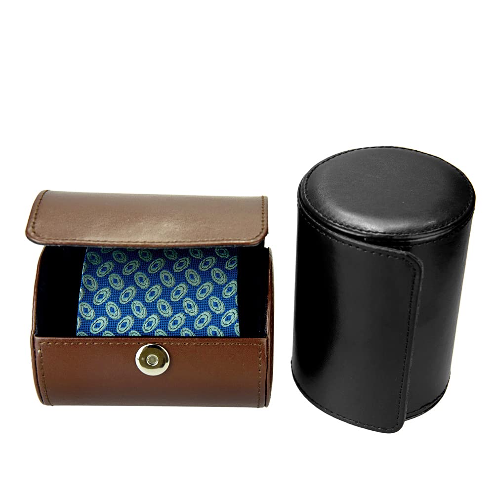 WAJJ Necktie Travel Case, Tie Anti-Wrinkle Organizer Box (Brown)