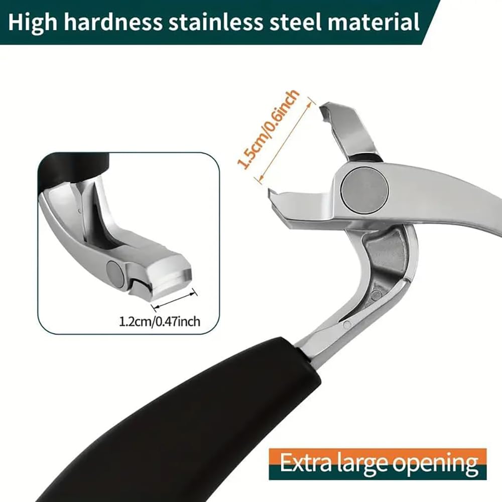 Heavy Duty Toe Nail Clippers for Men ，Ergonomic Non-Slip Long Handle Nail Clippers for Adults Seniors （Silver）