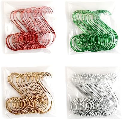 TITA-DONG 80PCS Christmas Ornaments Hooks,Premium S Ornament Hangers for Xmas Tree Decoration,Hangers Christmas Tree Hanger for Christmas Tree Decorations(#1)