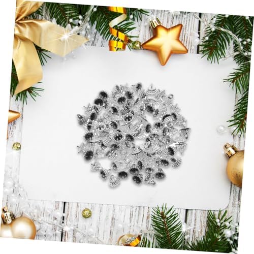 FAVOMOTO 100pcs Silver Christmas Ornament Caps Plastic Replacement Hangers for Tree Decorations Round Caps for Glass and Porcelain Ornaments Easy to Use for Holiday Crafting