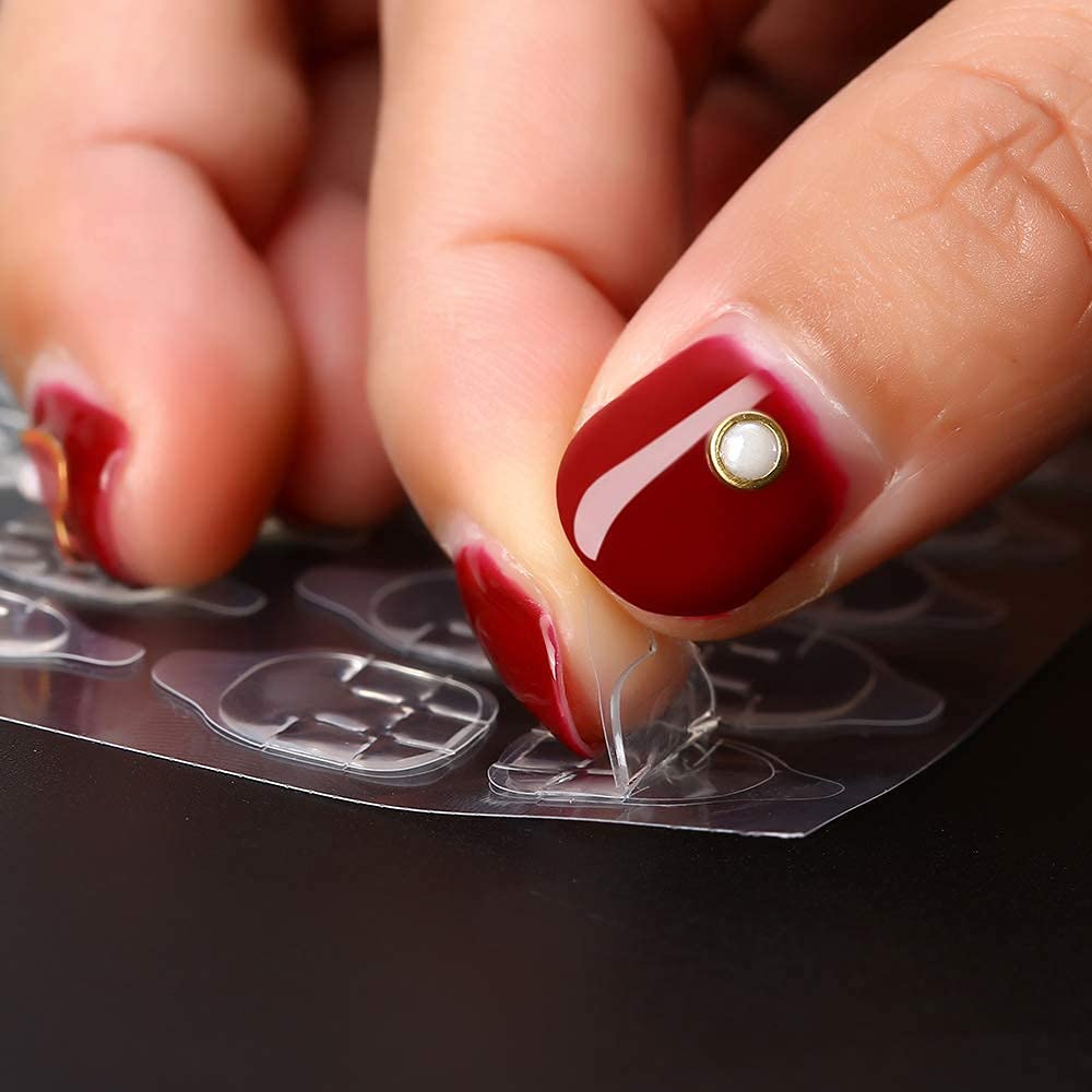 Mwellewm 240 Pcs 10 Sheets Nail Glue Stickers Double Side for Press on Nails Stickers,Waterproof Breathable False Nail Tips Jelly Adhesive Nail Tabs Glue
