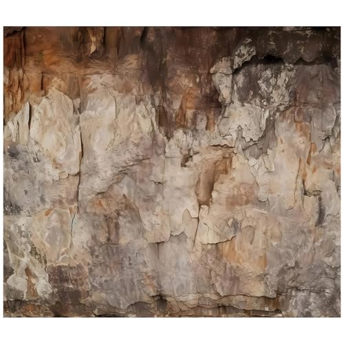10x8FT Realistic Cave Rock Wall Backdrop Natural Stone Texture Archeological Photography Background Outdoor Adventure Photo Banner Game Nature Theme Party Decor Studio Props - size: 10X8FT