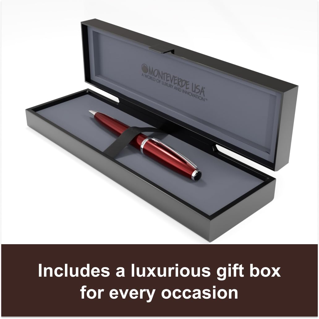 Monteverde USA Aldo Domani Ballpoint Pen - Red, Italian Luxury Design, Smooth Writing