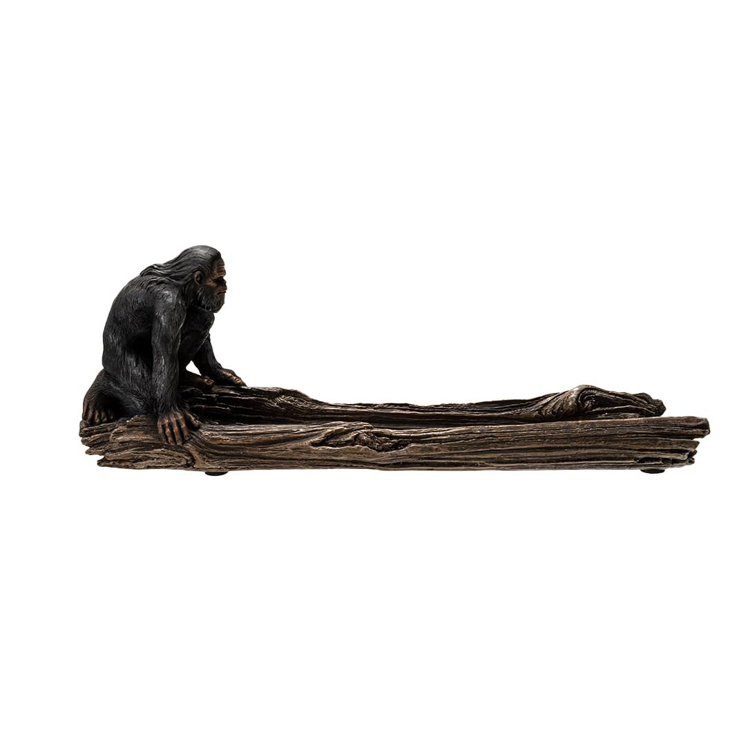 Pacific Giftware Sasquatch Bigfoot Gorilla Ape on Log Incense Stick Burner Holder for Nature Inspired Driftwood Design Aromatherapy Polyresin Home Decor 3.5" H