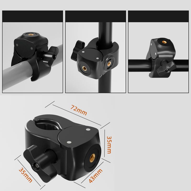Camera Clamp Mount with 1/4''-20 Threaded Connector Super Clamp Mount for Magic Arm Camera Tripod Pole Photography Light Stand Ring Light Phone Holder Gooseneck Hose Microphone Stand Mic Arm