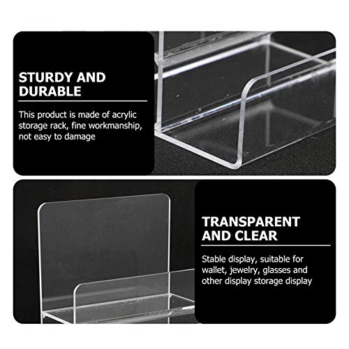 DOITOOL 2Pack 6- Tier Acrylic Wallet Display Stand Holder, Clear Handbag Purse Display Stand Jewelry Display Riser Purse Handbag Organizer
