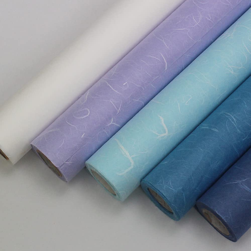 Korean Traditional Mulberry Paper, Colored Hanji Paper Roll, Natural Fiber Texture, Unyong (Brown, 21.3" x 787.4")