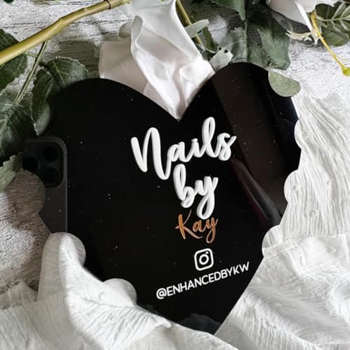 Personalized Heart Shaped Nail Props, Nail Acrylic Props, Custom Nail Trays, Nail Billboards, Nail Technician Gifts, Nail Makeup Trays(Pink) - color: Pink