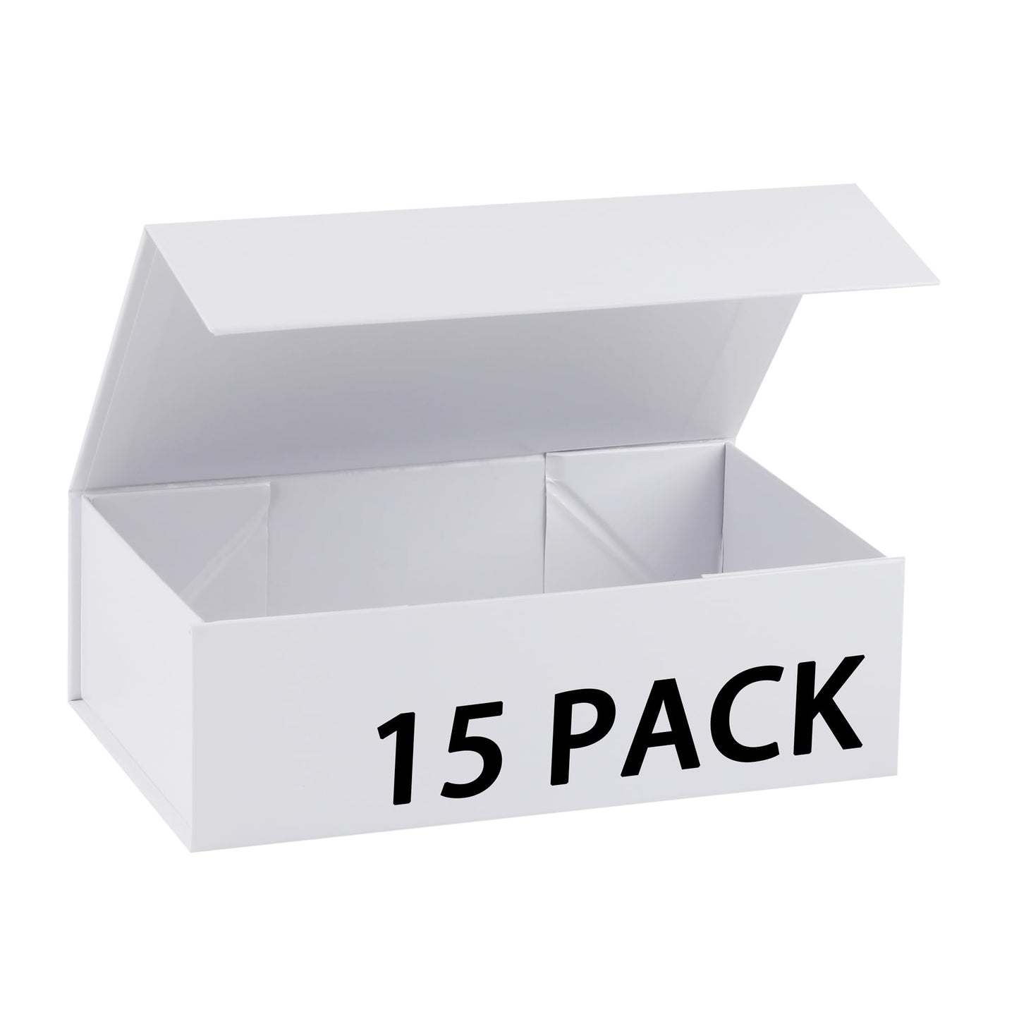 MUMUPACK 15 Pack Magnetic Gift Box With Lid 13x9x4.2,White Gift Boxes Bulk,Luxury Bridesmaid Proposal Box,Small Magnetic Closure Box Boxes For Presents,Wedding,Business