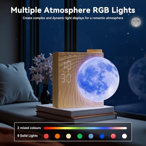 RETEYUNG Sunrise Alarm Clocks Sound Machine Moon Lamp for bedrooms