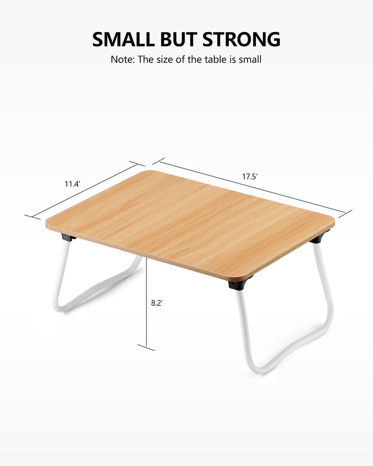 ZEAPTAC Laptop Bed Desk, Foldable Lap Desk, Portable Laptop Stand, Lightweight & Mini Table for Breakfast/Picnic/Drawing/Couch/Floor - Wood