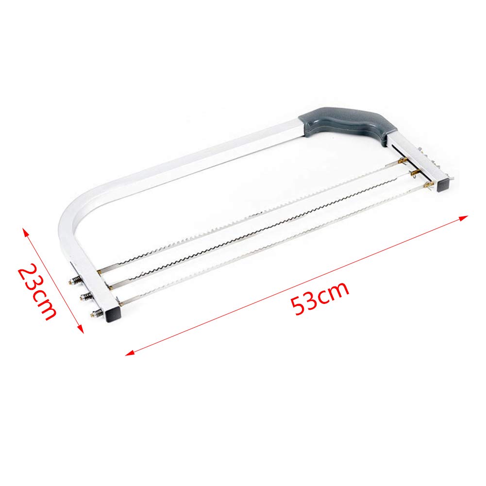 Vornetil Cake Leveler,3 Blades Adjustable Layer Cakes Cutter Stainless Steel,Bread Cutter Toast Cutting Saw Baking Tools Accessories,Baking and Pastry Tools,Slicer Leveler for Cake Making