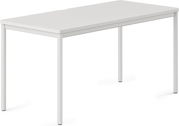 Branch Daily Desk - Functional at Home Office Desk with Effortless Assembly, Timeless Design, Rounded Corners, and Built-in Cable Notch - 58” W x 27” H x 24” D - White