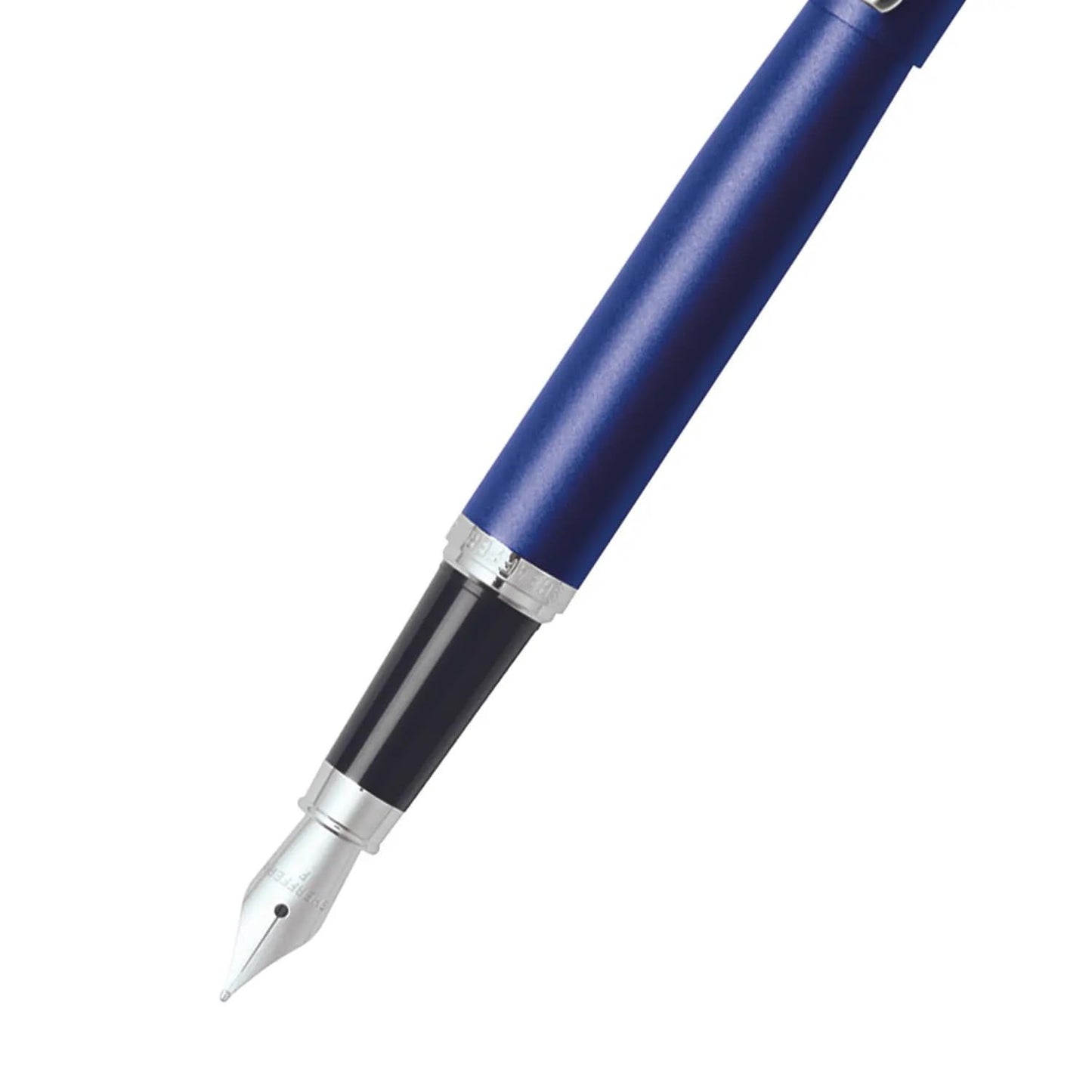 Sheaffer VFM Neon Blue Fountain Pen with Chrome Trim and Fine Nib