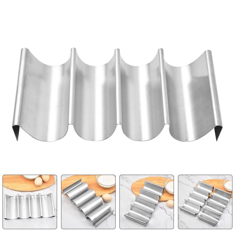 DEARMAMY Stainless Taco Holder Multi-Slot Taco Stand 9.84 Inch Compact Rack for Tacos Pancakes Hot Dogs Serving Home Restaurant Use