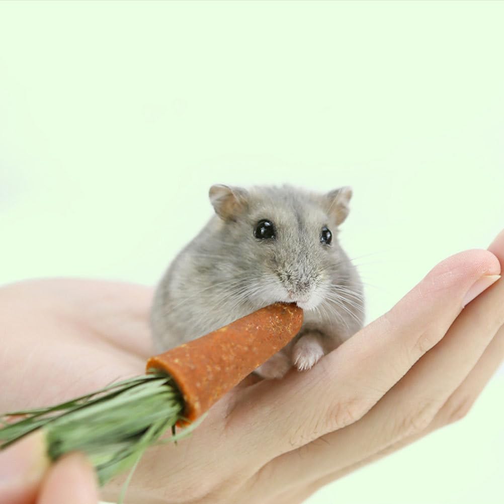 GANAZONO Rabbit Chew Carrots Small Animals Teething Sticks Hamster Chewing Toys Natural Dental Care Chew Pet Toys 2.55X0.59X0.59 Inches 18 Pack