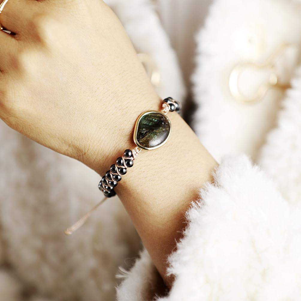 ZOSOJONA Women Handmade Boho Wrap Bracelets Natural Stone Variety Beads Strand Bracelet