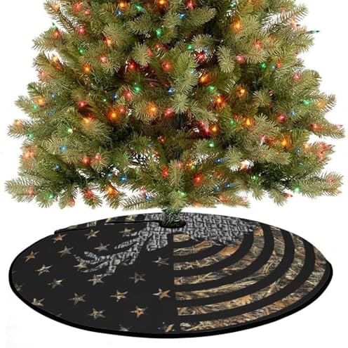 36 Camo Deer US Flag Halloween Christmas Tree Skirt 3 ft