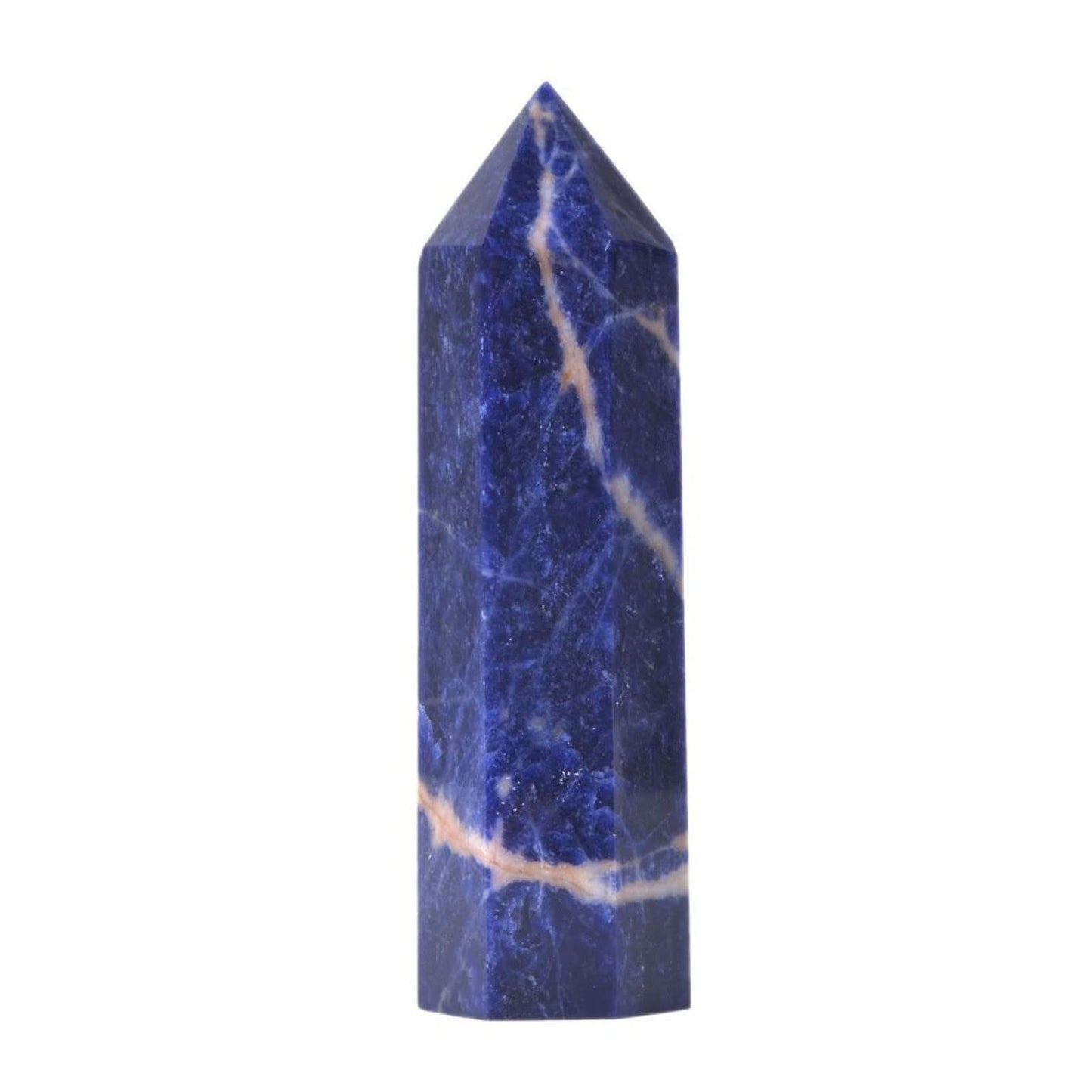 Large Sodalite Crystal Tower Healing Crystal Wand For Spiritual Use Hexagonal Point Reiki Chakra Gemstone Home Office Decor