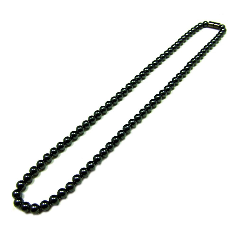 Accents Kingdom Men's Magnetic Hematite Therapy & Healing Stone with Round Beads Necklace, 20"