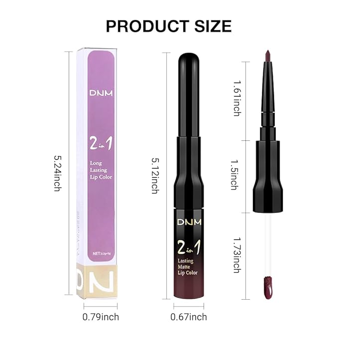 evpct 1Pcs Dark Deep Red Matte Lip Liner and Liquid Lipstick Stain Makeup Set for women, Red Long Lasting Smudge Proof Lipstick labiales matte mate larga duracion listip 24 hours originales,17#