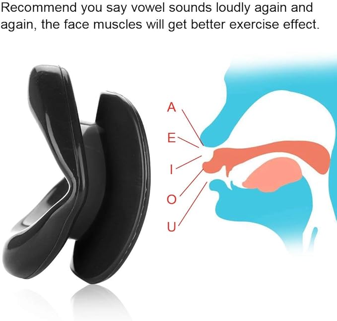 Face Slimmer Lip Trainer Silicone Face Lifting Lip Exerciser Mouth Muscle Tightener Tightening Anti Wrinkle Anti Aging Oral Exerciser Facial Slimmer Tool (Black)