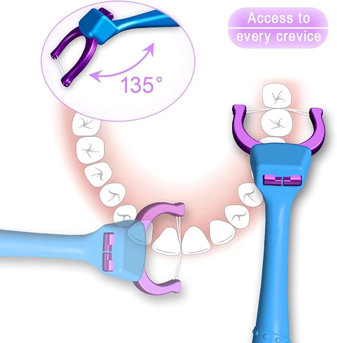 T.Smile Evolutionary Clean Dental Flossers, Kit of Refills Plus Long Handle (1 Handle + 100 Refills)