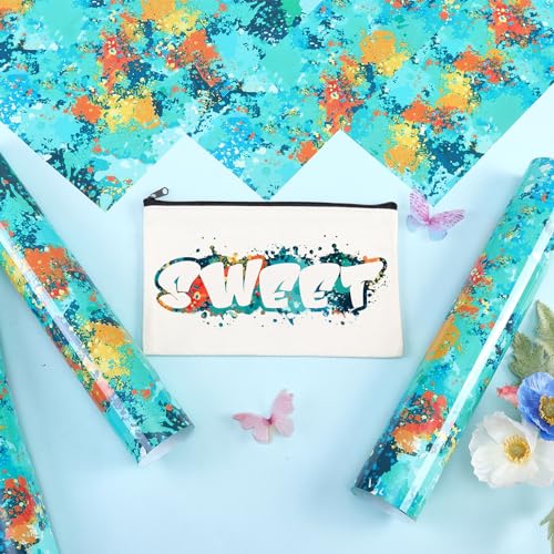Tintnut Blue Splatter Heat Transfer Vinyl - 6 Sheets 10"x12" Watercolor Patterned HTV Iron On Vinyl for T-Shirts Hats Clothes - color: Blue-6pcs