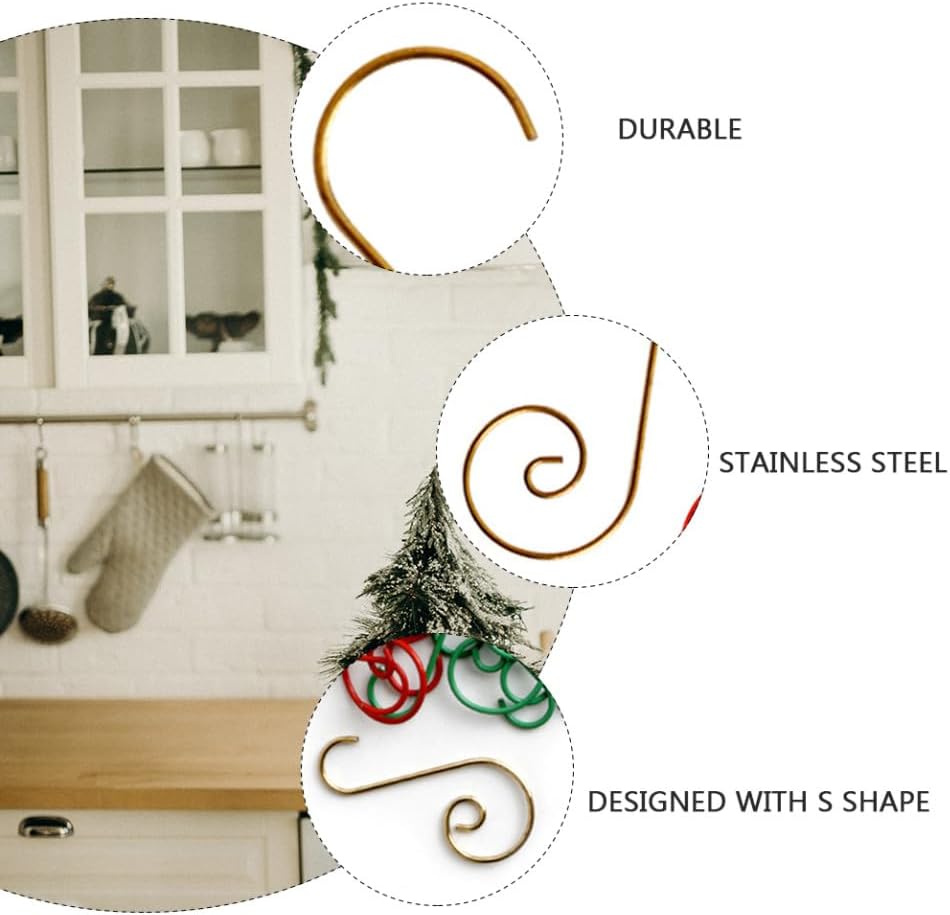 100pcs Metal Hanging Hooks Christmas Tree Accessories Hangers for Decoration for Cafe Bar Home Use Versatile Storage for Ornaments and Items