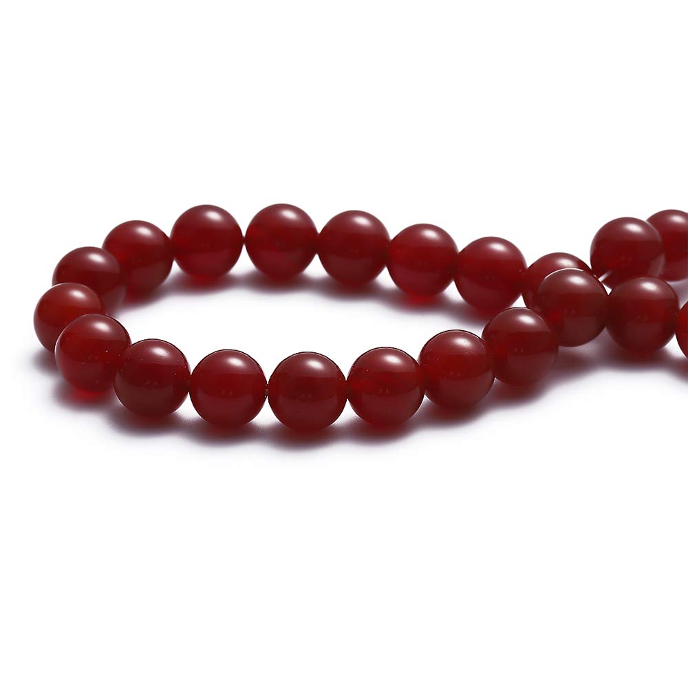 BEADIA Natural Red Agate Stone Round Loose Semi Gemstone Beads for Jewelry Making 10MM 38PCS