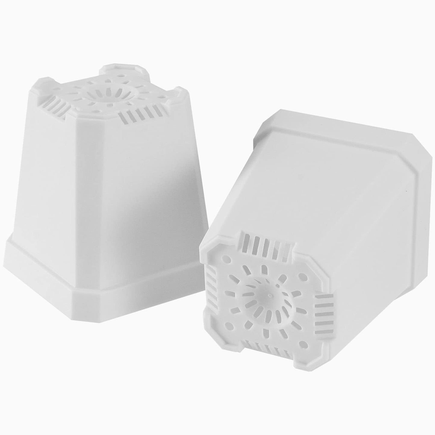 JOIKIT 120 Pack 3 Inch White Square Nursery Pot, Plastic Square Plant Pot with Drainage Hole, Seedling Nursery Transplant Planter for Indoor, Outdoor, Garden, Office, Balcony