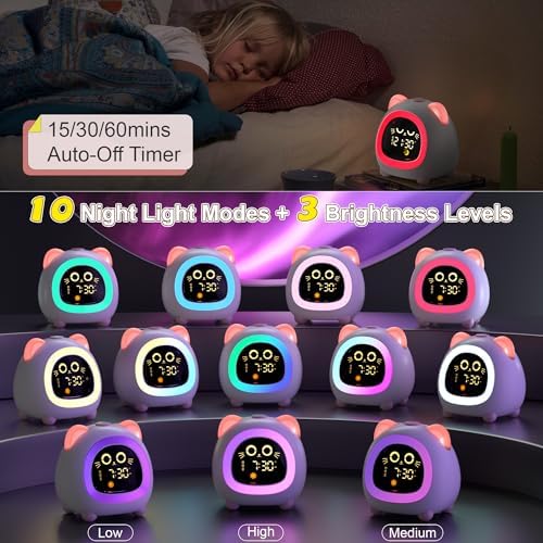 ANALOI Alarm Clock for Kids, Ok to Wake Clock for Girls, Sleep Training