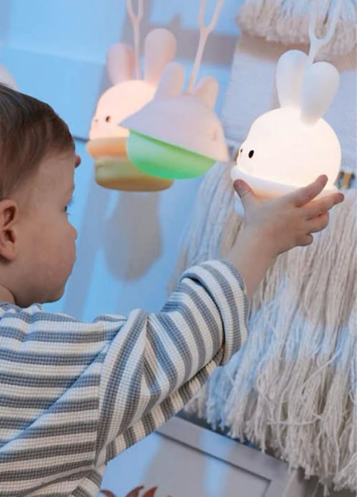 Baby Night Light for Car Seat- Dimming Function 9 Colors Changing Eye Caring Portable Rechargeable & Timing Bedside Lamp Light Up Toddler Bed Room Travel Essentials Squishy Silicone Infant BPA Free