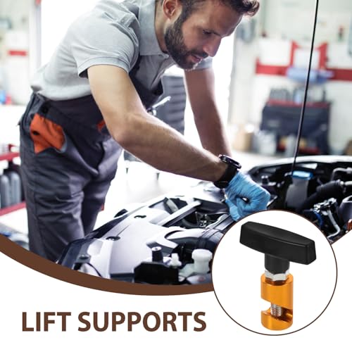 Universal Car Hood Lift Rod Holder Clamp, Hydraulic Hood Support Strut Prop, Anti-slip Gold Automotive Lift Support Tool for Engine Cover and Trunk Maintenance