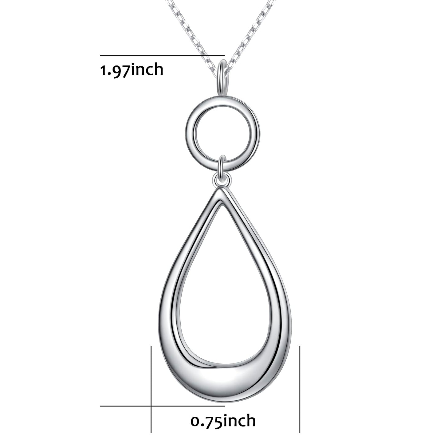 DAOCHONG Long Necklace Teardrop Sweater Necklace Long Chain Waterdrop Necklace for Women