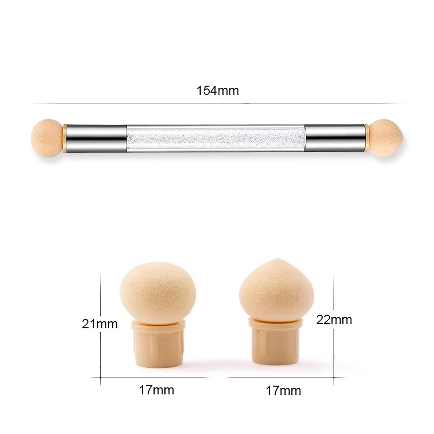 SILPECWEE 4pcs Ombre Nail Brush Nail Sponge Pen Ombre Brush for Gel Nails Acrylic Nail Art Brushes Fan Nail Pen Nail Brushes for Nail Art Design Tools with 4pcs Replaceable Sponge Head