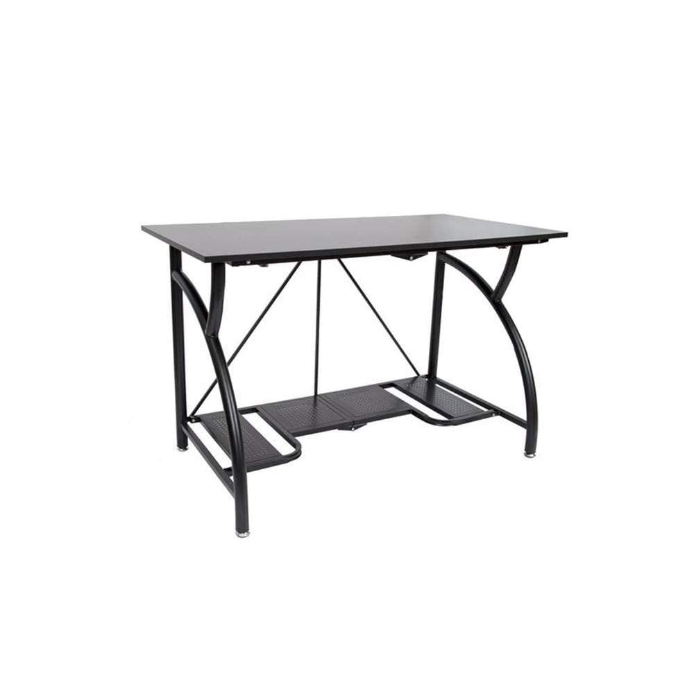 Origami Folding Computer Desk for Office Study Students Bedroom Home Gaming and Craft | Space Saving Foldable Design, Fits Dual Monitors and Laptop, Collapsible, No Assembly Required | Black, Large (RDE-01)