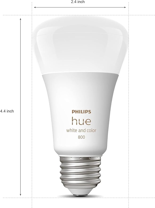 Philips Hue A19 LED Smart Light Bulb - White and Color Ambiance - 60W Indoor Light Bulb - Control with Hue App - Works with Alexa, Google Assistant and Apple Homekit - 3 Pack
