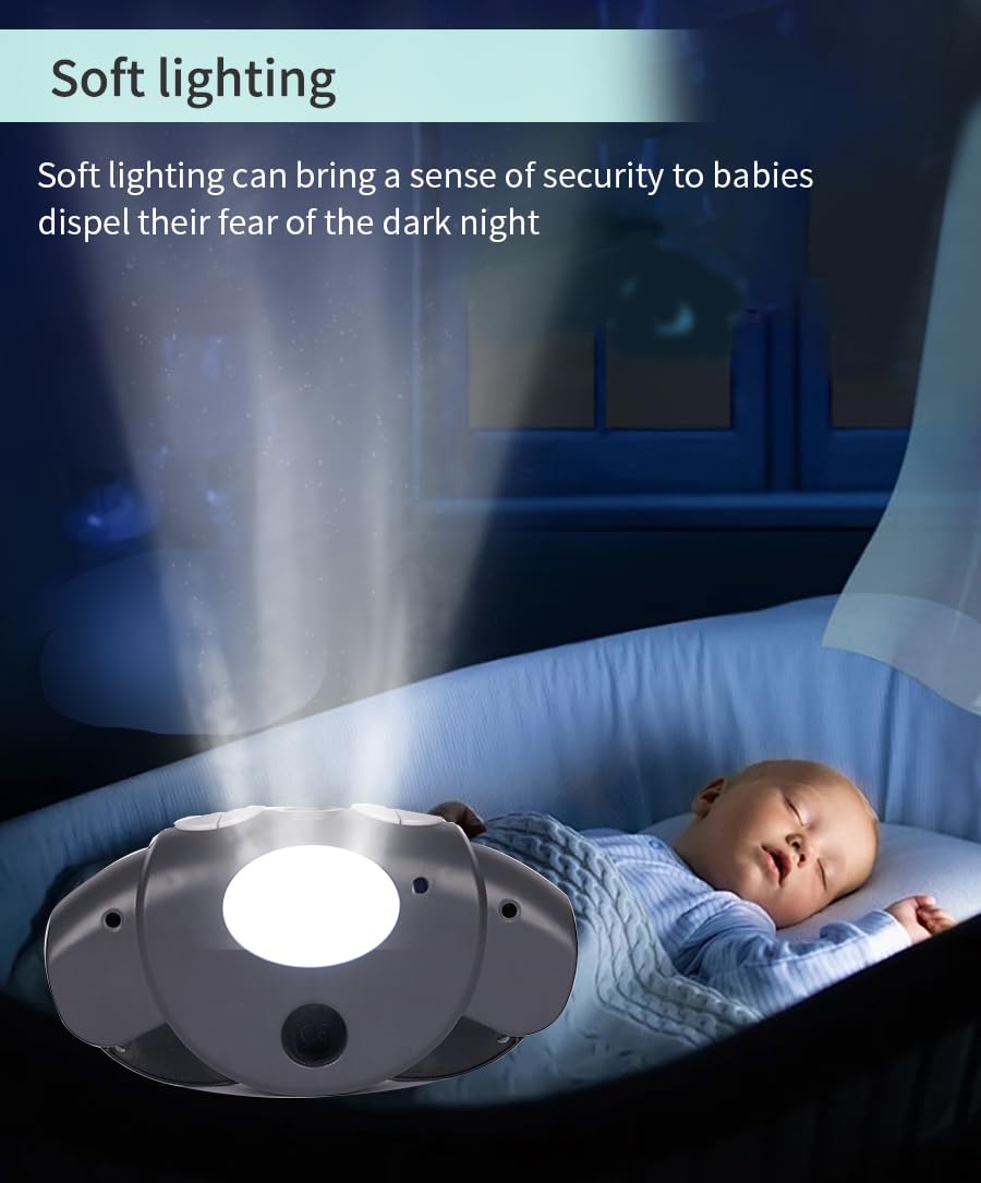 CUTIE PUMPKIN Baby Crib Mobile for Pack and Play,Bassinet Mobile with Music,Rotation,Nursy Lights,Natural Sounds,Timer Function,Starlight Projection,Pack n Play Crib Mobile Toys for Newborn Baby