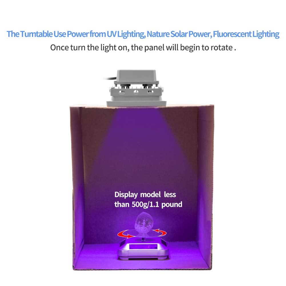 3D Printer UV Resin Curing Light with Solar Turntable 360°Rotating Stand for SLA DLP LCD 3D Printer Solidify Photosensitive Resin 405nm UV Resin Affect, DIY Curing Enclosure