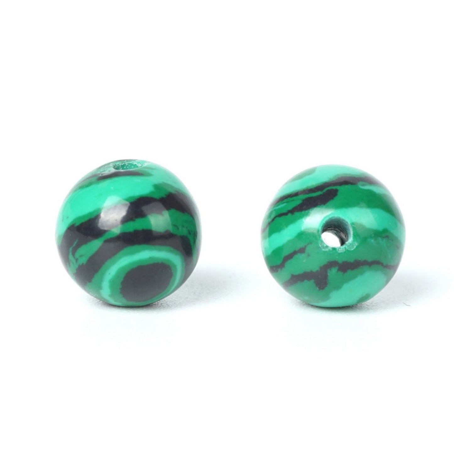 100Pcs Natural Stone 6mm Green Malachite Round Loose Gemstone Energy Healing Beads Hole Size 1mm DIY Smooth Beads for Bracelet Necklace Earrings Jewelry Making