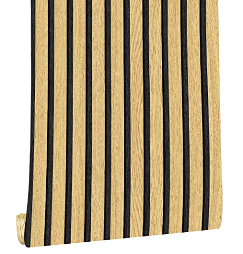 myforHD Wallpaper Peel and Stick Wood Grating Stripe Self-Adhesive Wallpaper Faux Wood Contact Paper Wood Slats Self Adhesive Wall Paper PVC Vinyl Film Removable Waterproof (Wood A, 17.3" x 393") - color: Wood A, size: 17.3" x 393.7"