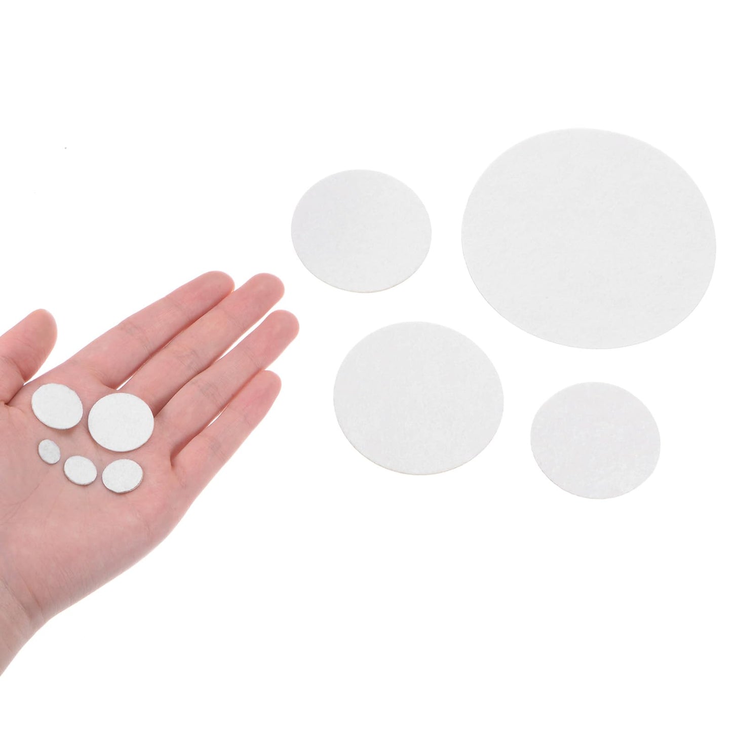 HARFINGTON 50pcs Round Adhesive Felt Circles, 100mm 4" Pre Cut Felt Craft Stickers Non-Woven Mini Felt Fabric Circles for DIY Sewing Handcraft Cut Projects Craft Finishing, White