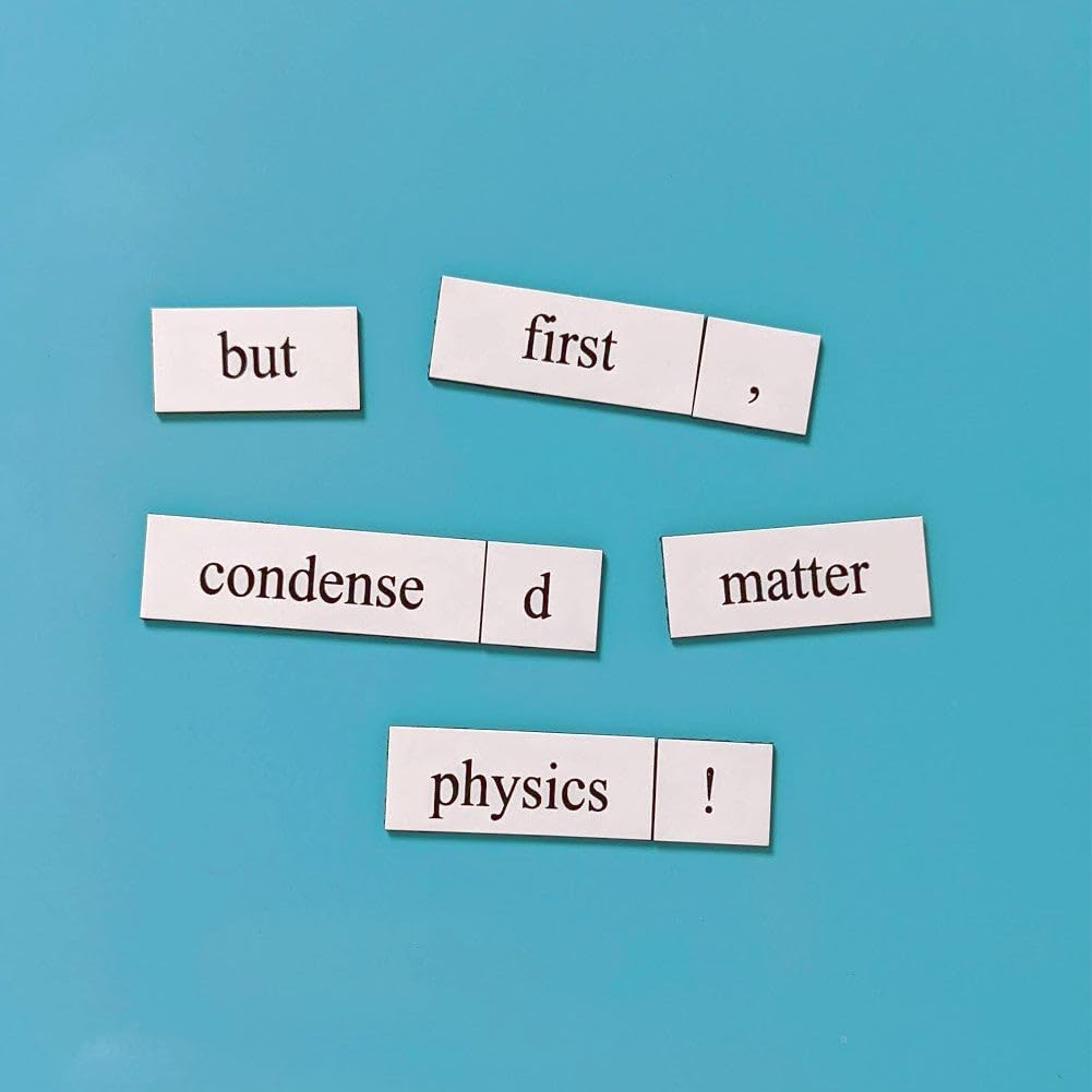 Physics Word Magnets Kit - Funny Nerdy Poetry Set for College to PhD & Professional Physicists - Ideal Cool Geek Gifts for Office Refrigerator-Magnetic White Board - Perfect for STEM Students & Adults