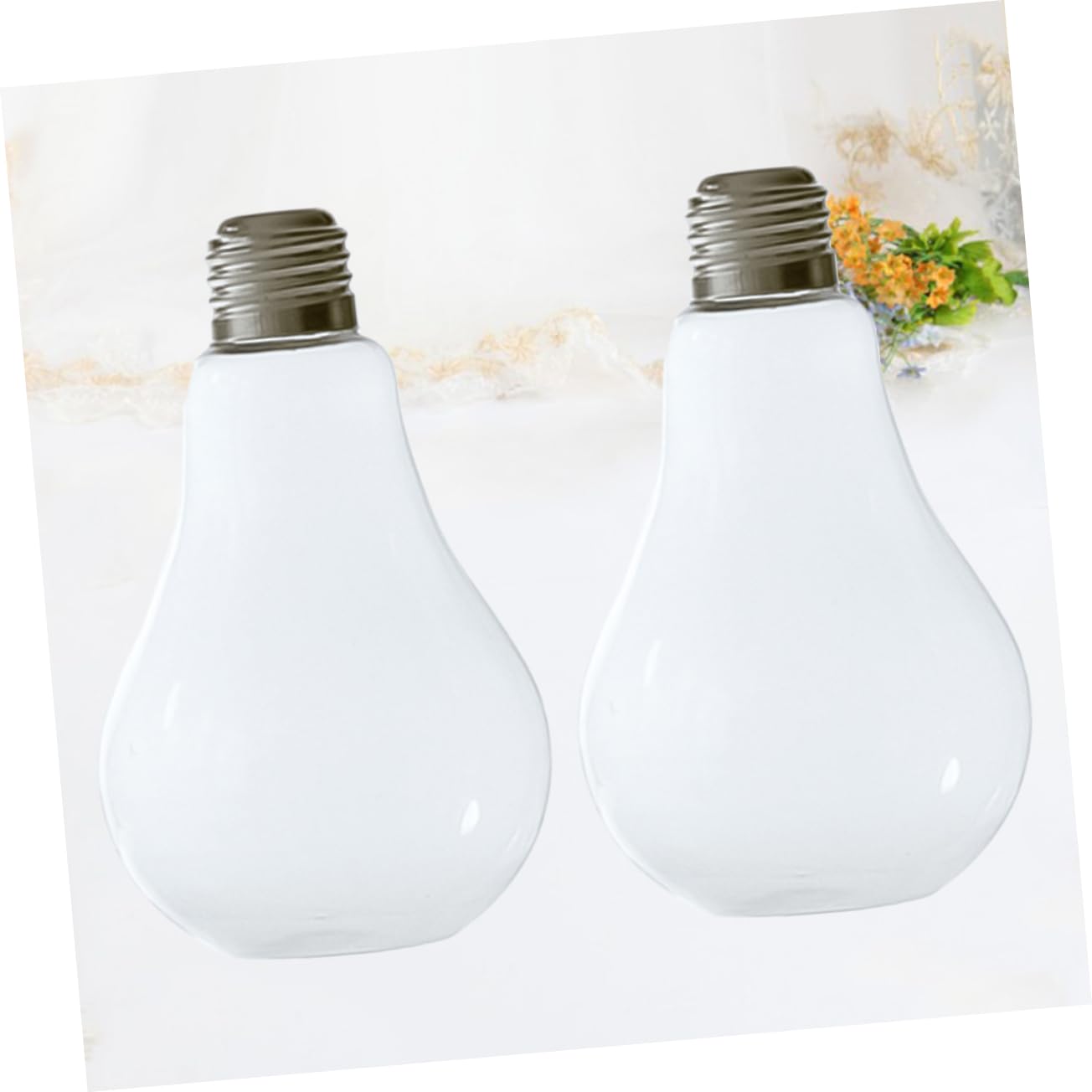 Gogogmee 2 Pcs Glass Lightbulb Vase for Hydroponic Plants Creative Terrarium Container Indoor Wall Hanging Planter for Home Decor Visible Water Level
