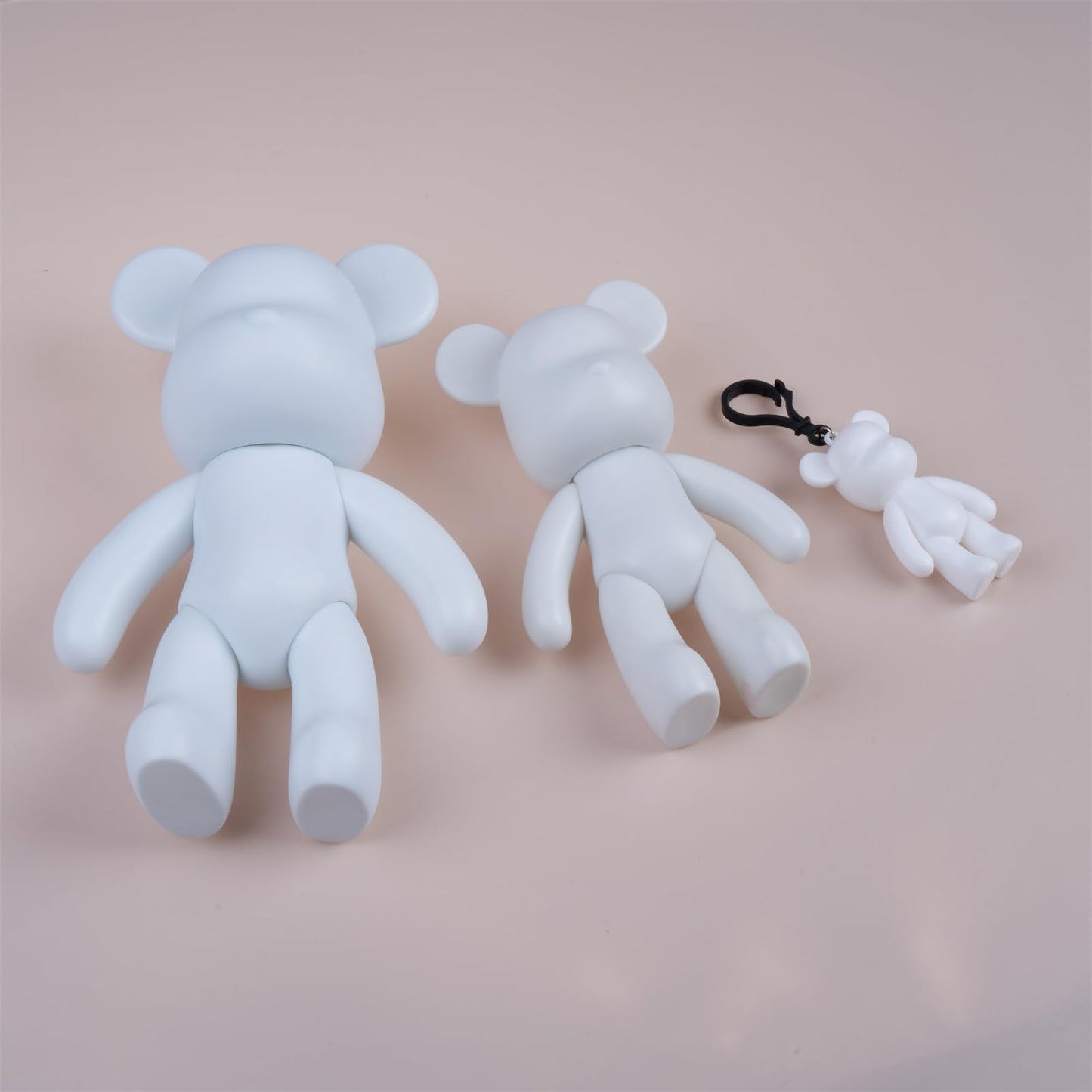 Coniuty 7+9 inch Blank Bear Mold 2 Set DIY Fluid Bear + 1 Keychain Creativity Figure for Home Decoration