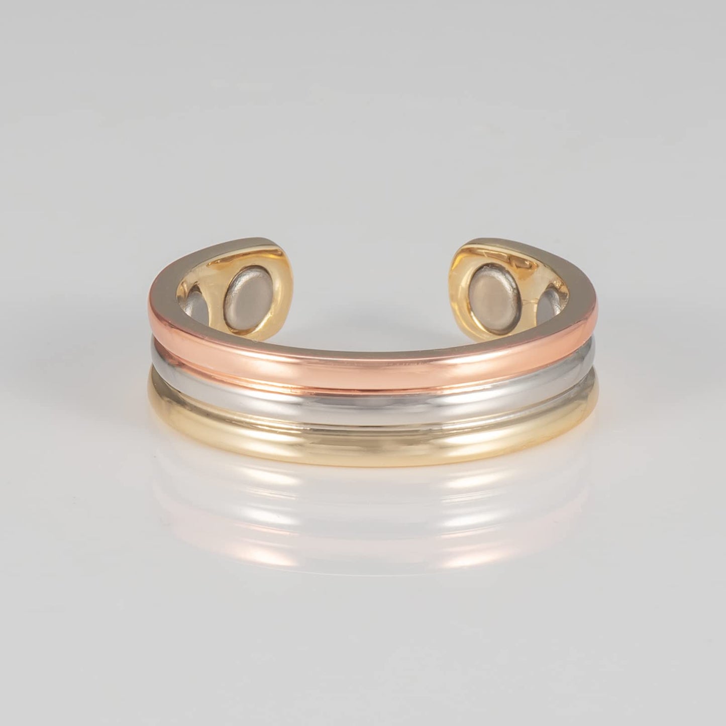 MagSølv Copper Rings for Women, 99.99% Pure Copper Adjustable Magnetic Ring, Three Color Gold Jewelry