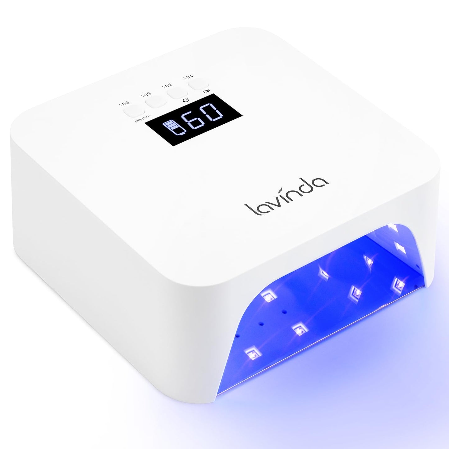 Lavinda UV Light for Gel Nails, Professional UV LED Nail Lamp 2X Faster Curing Nail Dryer Nail Light Compatible with All Gel Types for Home Salon (NovaGlow White)